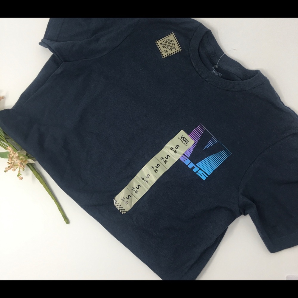 NWT Vans Boys “off the wall” Navy T-Shirt Sz: S6-8